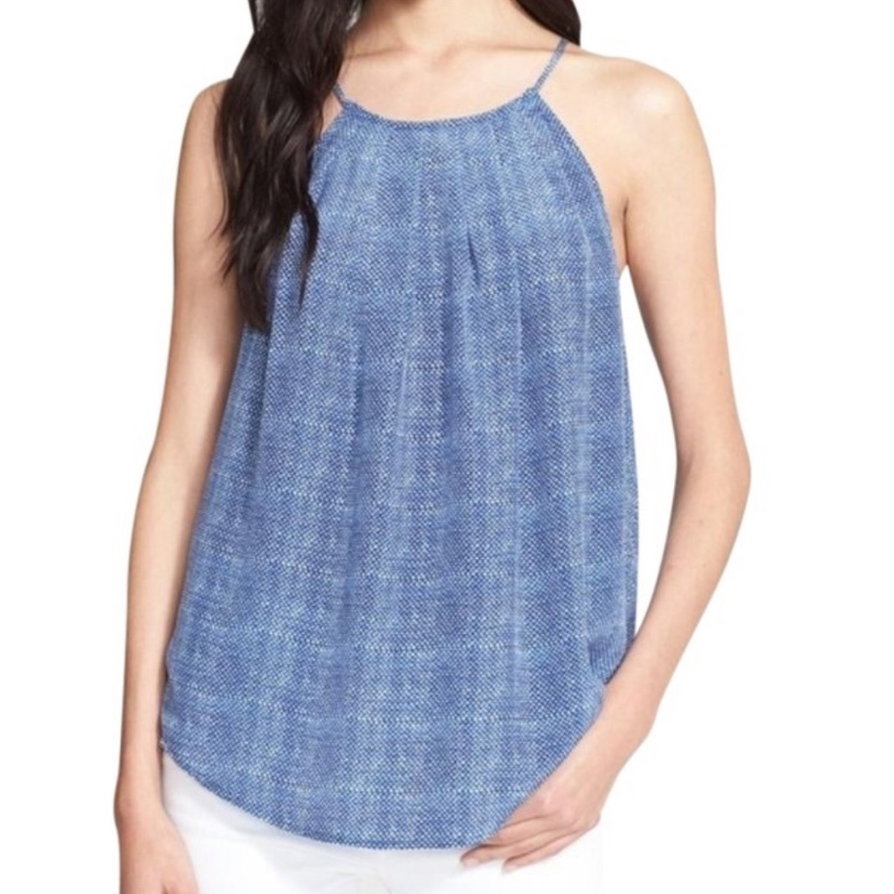 Joie Amarey Blue Print Silk Halter Top